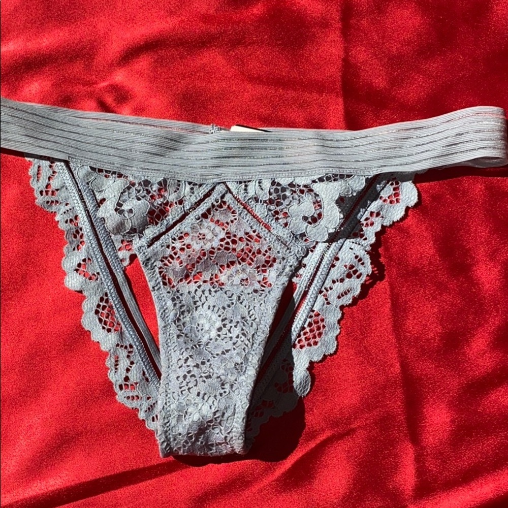 Victoria Secret Very Sexy Panty Cut Out Back Grey Gray XS